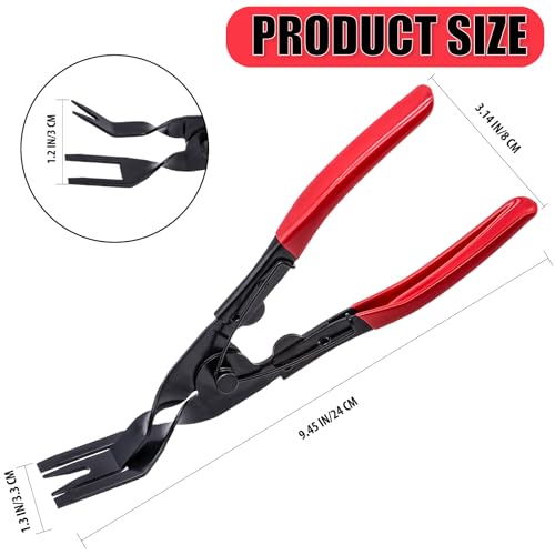 1PCS Car Clip Pliers Tool, Panel Clip Pliers Set Fastener Remover, Auto Retainer Clip Trim Rivet Removal Tool, Auto Door Car Upholstery Trim Clip Removal Tool (Red) - color: Red
