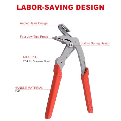 Car Clip Pliers, Panel Clip Removal Tool, Auto Clip Removal Pliers with 4Pcs Auto Trim Removal Tool Kit for Automotive Plastic Fasteners Damage-Free Interior & Exterior Disassembly Tool