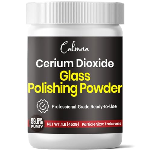 Calvana Cerium Oxide Glass Polishing Powder (1 lb) – Glass Scratch Remover for Car Windows, Restores Clarity and Removes Wiper Marks, Swirls, and Water Spots, 1 Micron - size: 1 lb Polishing Powder