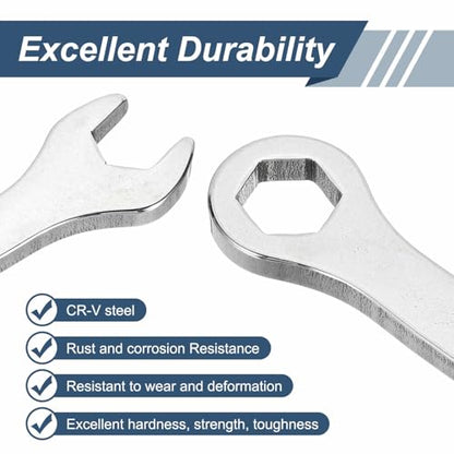 HARFINGTON 2Pcs Mini Super Thin Combination Wrench 5.5mm Metric 6-Point Box and Open End Stainless Steel Double Ended Spanner Tool for Automotive Pipe Furniture Machinery DIY Repair, Silver - size: 5.5mm
