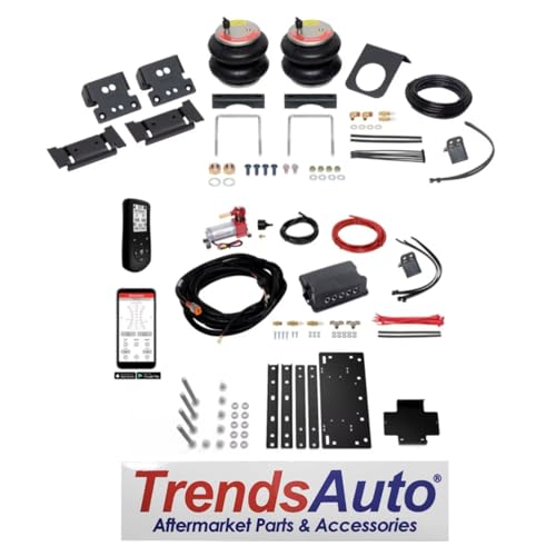 TrendsAuto Firestone Airide Red Label Rear Air Spring Kit with Air Command Dual Wireless App & Remote Kit Standard Compressor fits 2013 2026 Ram 3500 4WD | Includes TrendsAuto Decal - size: Dual Path