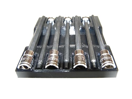 Magnetic Long Hex Socket Organizer – Fits Most Metric Long Hex Socket Sets – Durable PETG Construction – Compatible with Harbor Freight and Matco Tools Sets