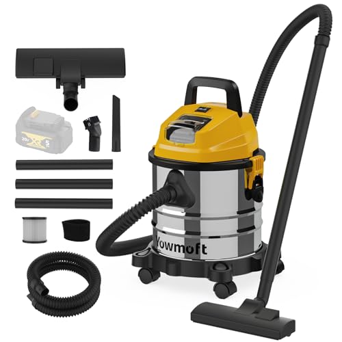 4 Gallon Cordless Shop Vac, Cordless Shop Vacuum Wet and Dry with 16 Kpa Strong Suction & Blower, Battery Powered Shop Vac for Car, Home and Garage (Tool Only)