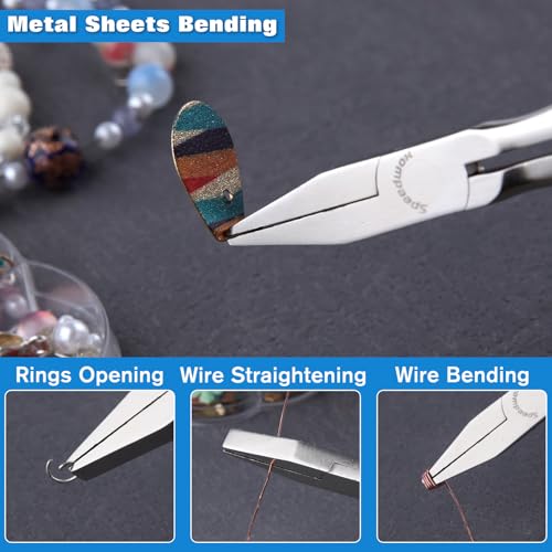 SPEEDWOX 6 Inches Long Reach Flat Nose Pliers Smooth Jaws Duckbill Pliers | Precision Duck Bill Fine Pliers for Hard to Reach Narrow Spaces, High Leverage, Non-slip Handles Small Plier Thin Long Handle - style: Flat Nose Pliers