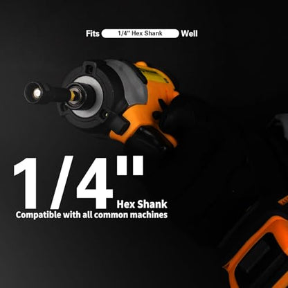 Facoow Magnetic Nut Driver Set 55PCS, SAE&Metric Impact Nut Driver Set with Socket Adapters, Deep Nut Drivers, Power Bit, Wing Nut Driver, Quick Release Extension, Poviting Nutsetter, Storage Box