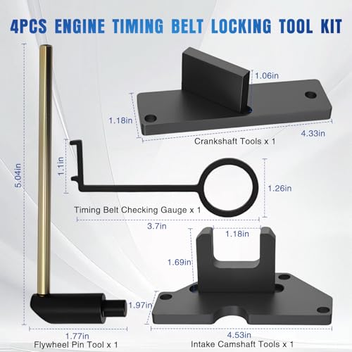 GOOACC Engine Timing Tool Check Useful Kit 1.2 GDI Openwork Distribution Synchronization PureTech for PSA Citroen Peugeot Opel from 2018, Belt Drive Camshaft Crankshaft Timing Locking Tool Set, 4PCS - size: 4PCS Kit