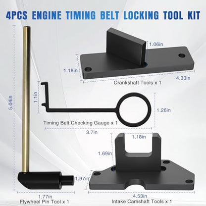 GOOACC Engine Timing Tool Check Useful Kit 1.2 GDI Openwork Distribution Synchronization PureTech for PSA Citroen Peugeot Opel from 2018, Belt Drive Camshaft Crankshaft Timing Locking Tool Set, 4PCS - size: 4PCS Kit