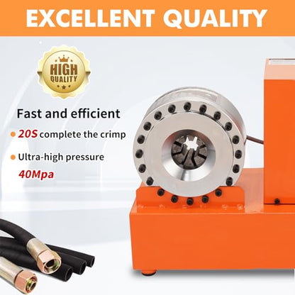 Electric Hydraulic Hose Crimper Tool with 8 Dies – 110V Portable Crimping Machine for AC Lines, Automotive, Excavators, Agricultural Equipment – Multi-Diameter Hydraulic Pipe & Fuel Line Crimper Kit