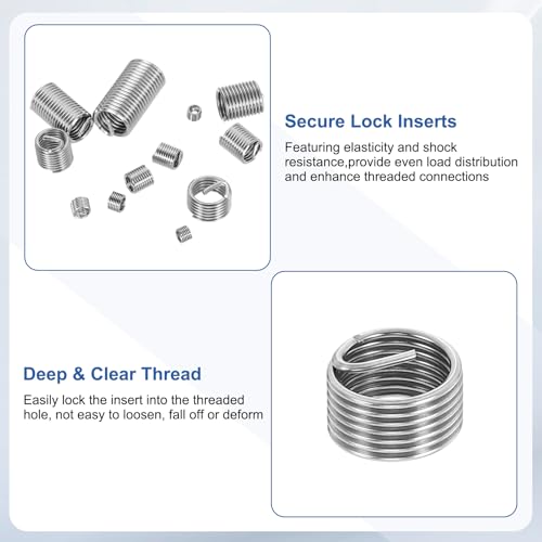 PATIKIL Wire Thread Inserts 3/8-24 UNF 1D 9.5mm, 20Pcs 304 Stainless Steel Helical Coiled Wire Screw Threaded Sleeve Sheath for Mechanical Equipment Automotive Repairs - size: 3/8-24 UNF, 9.5mm