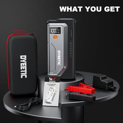 Car Jump Starter 5000A, Jump Starter Portable Battery Pack for 10.0L Gas and 8.0L Diesel Engines, 12V Lithium Jumper Box, Car Starter Booster with Power Bank, LED Light, Jumper Cable - color: Steel