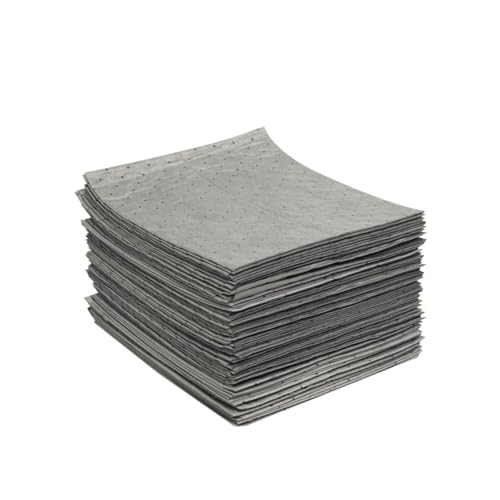 Spilfyter Universal Medium Duty Absorbent Pads, 13" x 10", 50 Count | Three Ply, Maximum Absorption, For Professional Tasks, Ideal for Extra-Heavy Spills, GFF-1310