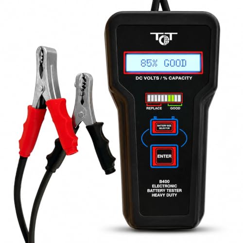 Professional Battery Tester - 12V Automotive Systems, Electronic Load Analyzer - Starter & Alternator Testing, 100–1700 CCA, Digital Voltage Meter, Made in USA, B400 by Tech Professional Service Tools - style: B400