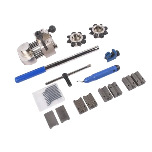 Brake Flaring Tool Kit, 45° & 37° Double & Bubble Flare Tool | for Stainless Steel, Copper, and Aluminum Tubing, Compatible with 3/16“, 1/4”, 5/16“, and 3/8”