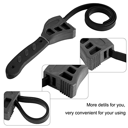 Strap Wrench, Oil Filter Wrench 50cm Length,Use as Jar Opener, Rubber Strap Wrenches Used by Mechanics, Plumbers