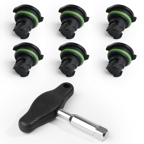 Oil Drain Plug 7 Pack Kit Compatible with GM Chevrolet Cadillac 2019-2021 Oil Pan Drain Plug with Oil Drain Plug Removal Tool Replace 12713651 55498782