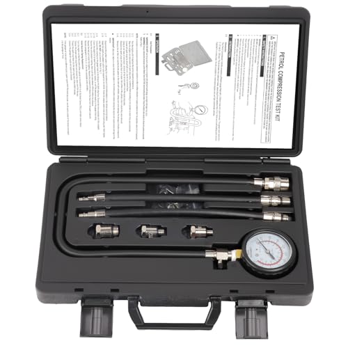 Deluxe Compression Test kit, Compression Tester Gasoline Engines | Model 2506, for 10-18mm Spark Plugs, Comprehensive Set with Dual Scale Gauge and Robust Storage Caseblack - size: Deluxe Compression test kit