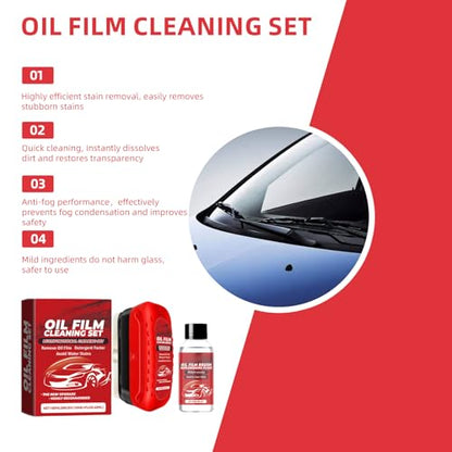 Oil Film Cleaning Brush for Windshield,Improves Driving Visibility(3PCS) | Rain Repellent Windshield Cleaner Tool , Anti-Rain Coating,Windshield Cleaner,Kit with Supplements & Towel