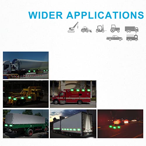 Agrieyes 2Pcs Wireless Emergency Strobe Lights for Trucks,Vehicles, Rechargeable Led Beacon Lights with Super Magnetic, Plow Flashing Hazard Warning Light for Tractor,Automotive, Boat (Green) - color: Green