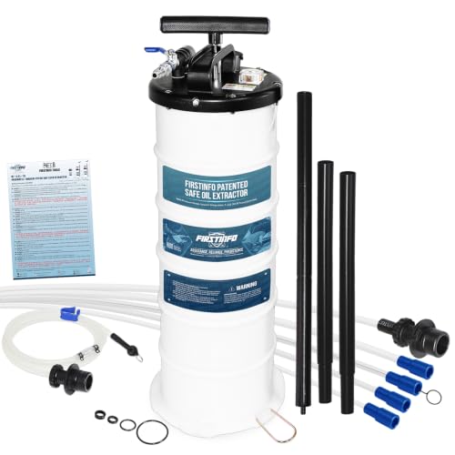 FIRSTINFO A1108US 9L Pneumatic/Manual Oil Extractor | Pressure Gauge - size: 9L Pneumatic/Manual w/ Brake Bleeding Hose