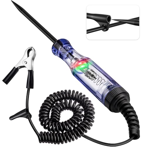 Test Light Automotive, 6V-12V-24V Circuit Tester with Dual Color Polarity Indicator Light for Continuity Voltage Fuse Tester, Car Electrical Test Pen with Stainless Probe for Sedan, SUV, RV, Truck - size: Upgrade Dual-Color Light