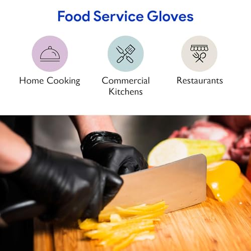 Black Nitrile Disposable Gloves | 200-Pack | Latex-Free for Medical, Surgical, Cleaning, Food Prep, Cooking, Tattoo - style: X Small
