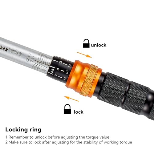 1/4 Inch Drive Click Torque Wrench, 20-240 in-lb (2.3-27 Nm) Micro-Adjustable Dual Scales, 72-Tooth Reversible Ratchet, ±2% Accuracy, Storage Case - size: 1/4" Drive
