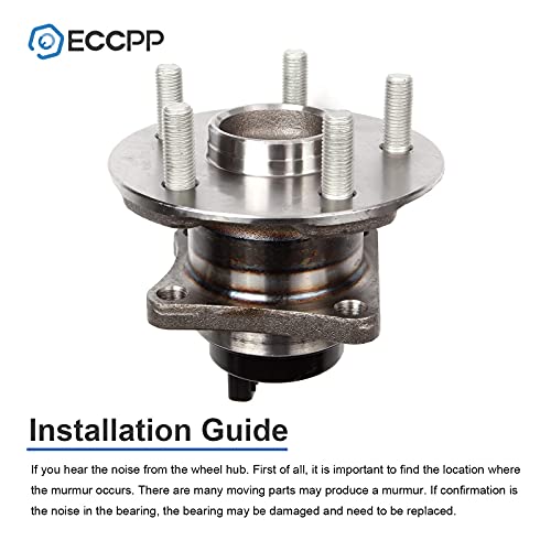 ECCPP 2-Piece 512403 Wheel Hub Bearing for Toyota Corolla 2009-2019 | for Pontiac Vibe 2009-2010 5 lugs w/ABS Sensor Pre-Greased Sealed - size: 512403*2