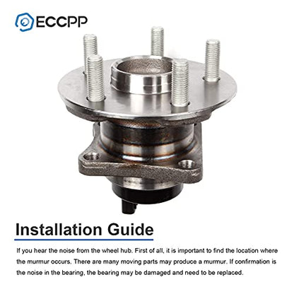 ECCPP 2-Piece 512403 Wheel Hub Bearing for Toyota Corolla 2009-2019 | for Pontiac Vibe 2009-2010 5 lugs w/ABS Sensor Pre-Greased Sealed - size: 512403*2