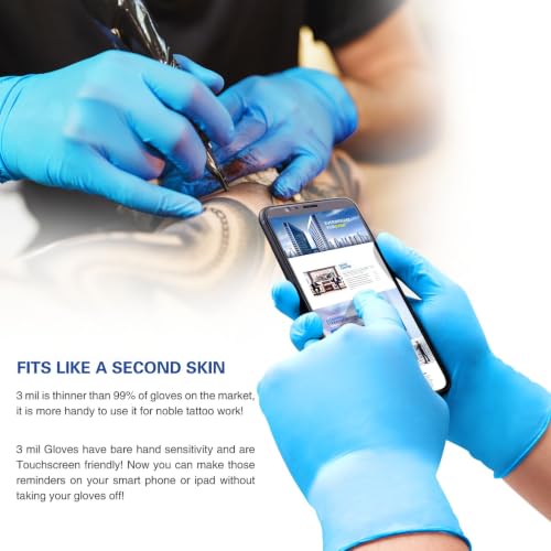 Disposable Nitrile Gloves, 3mil Disposable, Latex-Free,Powder-Free, 100 Pcs, Multipurpose Use,Small,Light Duty - size: Small (Pack of 100)