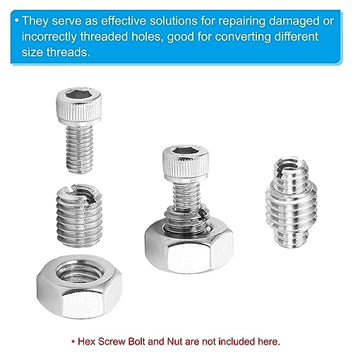 PATIKIL Thread Adapters Sleeve Reducing Nut, 10 Pcs M5*0.8 Male to M3*0.5 Female Repairing Insert Nut Screw Reducer Conversion Stainless Steel Fastener 5mm - size: M3xM5x5mm
