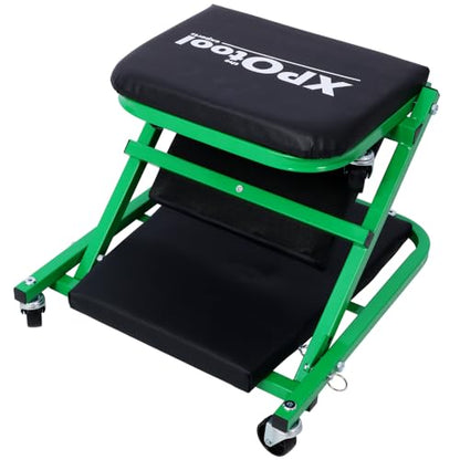 2-in-1 Mechanic Creeper, 36" Z Creeper Seat with 6 Wheels, 300 lbs Capacity, Low Profile Garage Chair, Perfect Mechanic Gift, Red Color, Father's Day Tool Gift (Green) - color: Green