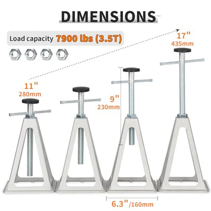 OULEME RV Stabilizer Jacks, 7900 lbs Capacity, Stack Jack Stands for RV Camper Travel Trailer, Support up to 7900 Lbs, with Additional Screw Nuts and Cushion Rubber Mats - 4 Pack