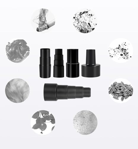 Universal Shop Vac Vacuum Hose Adapter,5 Pieces Vacuum Hose Adapter Kit,2-1/2 Inch to 1-1/4 Inch; 1-1/4 Inch to 1-3/8 Inch to 1-1/2 Inch; 1-3/8 Inch to 1-1/4; 32mm to 35mm; 32mm to 38mm, 32mm to 45mm