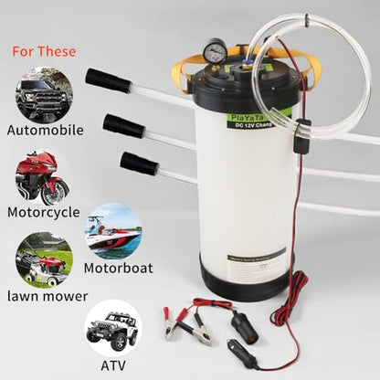 12V DC Oil Changer Oil Pump: for car Engine Oil, Transmission Oil, coolant, Brake Oil, Easy to Operate, can Pump Oil Through The Dipstick Tube (2gallon) - size: 2gallon