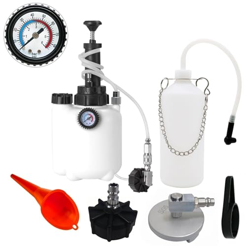 altivox 3L Manual Brake Bleeder Kit with Vacuum Pump – Compatible with Honda & European Cars (Includes 1 Aluminum Adapter for Honda + 2 Universal 45mm Caps + 150cm Hose + 1L Oil Bottle) - color: for Honda & EU Model