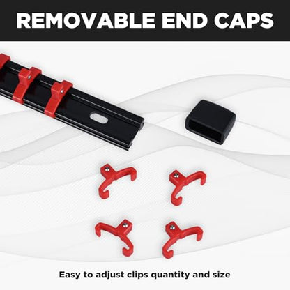 Socket Organizer Set 3PCS ABS Holder Kit, 1/4-Inch x 16, 3/8-Inch x 15, 1/2-Inch x 12 Clips, Drive Tray, Rail, Black - color: Black, size: 3PC 1/4x1,3/8x1,1/2x1