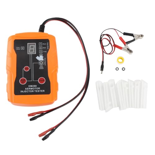 Zopsc Fuel Injector Tester, Automotive Cleaning Tool Kit, 2 in 1 Function, 8 Adapters 8 Pulse Modes, 4 Wire Dual Channel Car Diagnostic Tool for 2 Injectors - color: White