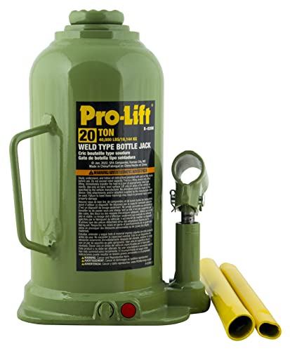 Pro-Lift Welded Bottle Jack 20 Ton - (40,000 Lbs) Capacity Hydraulic Lifting with Side Pump Two-Piece Handle