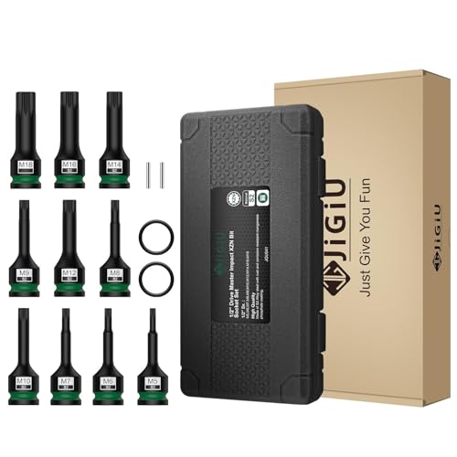 10-Piece S2 Impact XZN Triple Square Bit Socket Set, 1/2 Drive, M5-M18 | Made With S2 Steel and Crmo Drive Sockets, Includes M5-M18 Sizes, Locking Pins and O-Rings for Impact Wrench Use - size: XZN