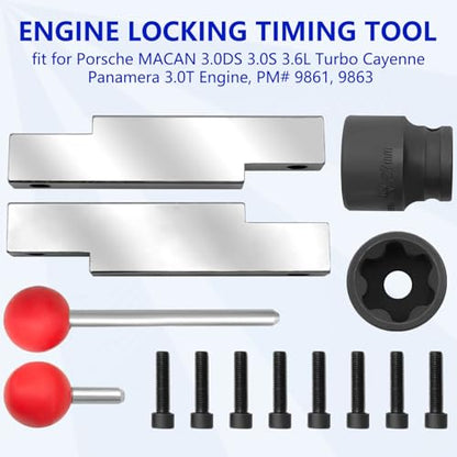 ZKTOOL Engine Locking Timing Tool fit for Porsche MACAN 3.0DS 3.0S 3.6L Turbo Cayenne Panamera 3.0T Engine, PM# 9861, 9863. Engine Timing Tools Kit.