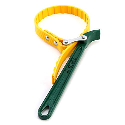 QWORK 9" Belt Strap Wrench, Multi-Purpose Adjustable Strap Oil Filter Strap Opener Wrench with 19 11/16" Capacity Adjustable Strap - size: 9" (1 pack)