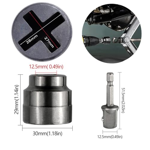 2025 New Scissor Type Car Jack Heavy Duty Socket Converter, Scissor Type Jack Heavy Duty Sleeve Converter, Hand Drill and Ratchet Universal Tire Replacement Tool (A)