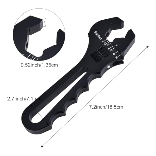 EVIL ENERGY AN Fitting Hose Wrench Adjustable 3AN-16AN Aluminum Black - color: Black, size: Adjustable 3AN-16AN
