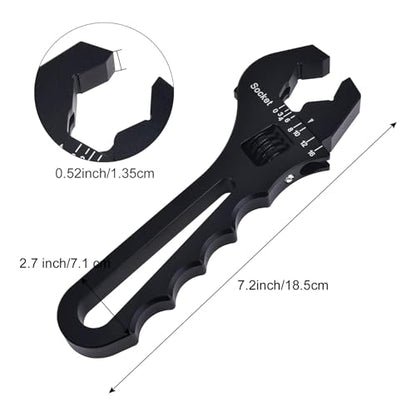 EVIL ENERGY AN Fitting Hose Wrench Adjustable 3AN-16AN Aluminum Black - color: Black, size: Adjustable 3AN-16AN