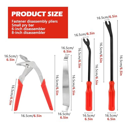 Car Clip Pliers Set, Professional Auto Clip Removal Pliers Tool with 3 Pcs Car Trim Removal Tool, Angled Jaw Trim Clip Release Tool Kit for Door Panel, Dashboard, Interior & Exterior Trim