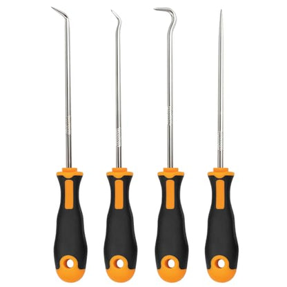 Zpana 4PCS Car Precision Hook and Pick Set, O Ring Vehicle Oil Seal Gasket Pick with Ergonomic Handle, Automotive Mechanic Hooks Puller Remover Tool, Universal for Automobile RV Truck (Style E) - size: StyleE