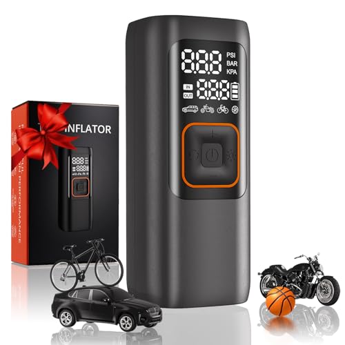 200PSI Tire Inflator Portable Air Compressor, Digital Tire Pump, Cordless Air Pump for Car Tires, Auto Shutoff, LED Light, Electric Air Compressor for Cars, SUV, Motorcycles, Bikes, Gifts for Men
