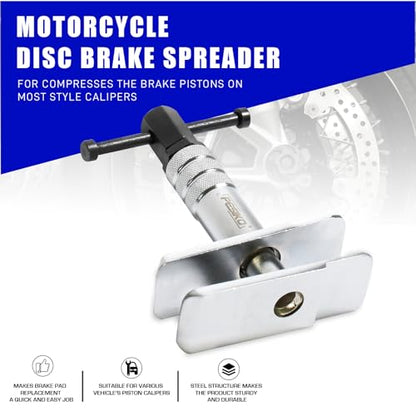 Heavy Duty Motorcycle Brake Caliper Spreader Tool | Brake Caliper Compression Tool, Most Vehicle Brake Discs, Single Speedy Brake Pad