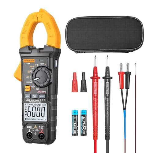 Digital Clamp Meter 6000 Counts Voltage Tester with Auto Range,AC/DC High Voltage,AC/DC Current,DC Power, ACV VFD, Resistance, Capacitance, Diode, Live Wire Test, NCV, True RMS,AC Current Meter LD206+ - style: LD206+ 6000 Counts AC/DC Current