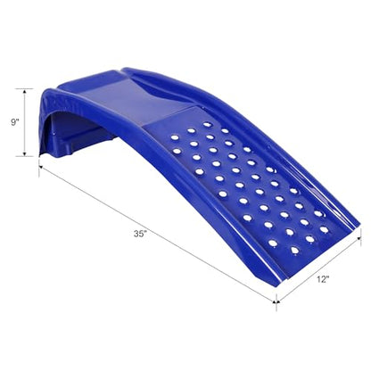 Heavy Duty Car Ramps Set of 2, Steel Auto Ramps 8000 LBS Capacity, Low Profile Car Ramps for Oil Change, Vehicle Service Ramp for Cars SUV & Light Trucks, 9" Lift Height (Blue) - color: Blue